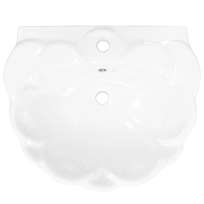 Lavoar cu piedestal, alb, 580 x 510 x 200 mm, ceramică - WALTI WALTI