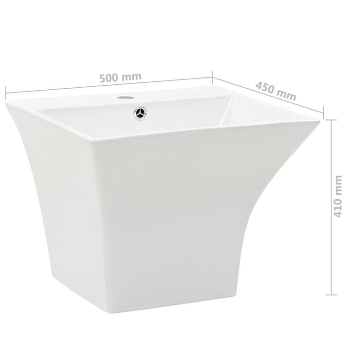 Chiuvetă ceramică suspendată pe perete, alb, 500x450x410 mm - WALTI WALTI