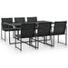 Set mobilier de exterior cu perne, 7 piese, negru, poliratan - WALTI WALTI