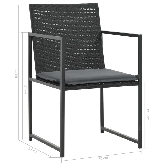 Set mobilier de exterior cu perne, 7 piese, negru, poliratan - WALTI WALTI
