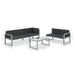 Set mobilier de grădină cu perne 3 piese negru aluminiu - WALTI WALTI