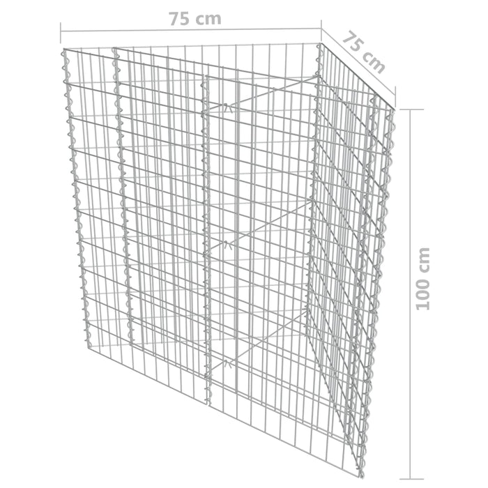 Strat înălțat gabion, 75x75x100 cm, oțel galvanizat WALTI