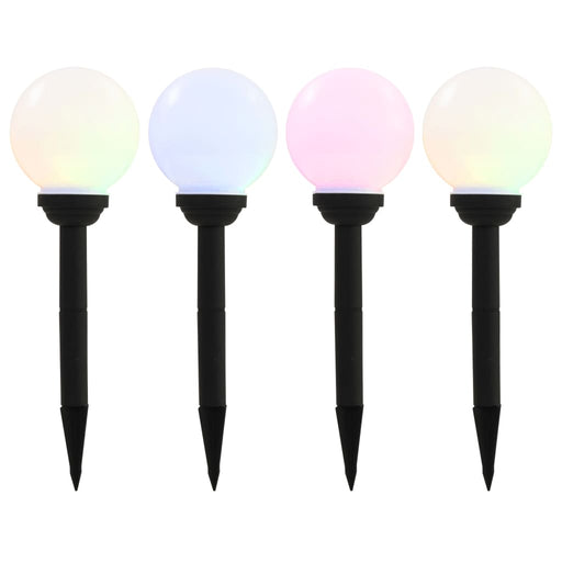 Lămpi solare de exterior cu LED, 4 buc., 15 cm, RGB, sferic - WALTI WALTI