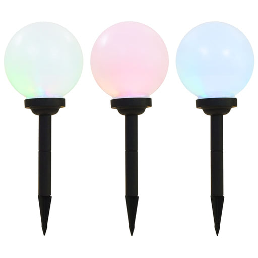 Lămpi solare de exterior cu LED, 3 buc, 20 cm, RGB, sferic - WALTI WALTI