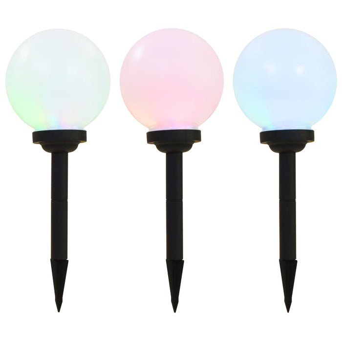 Lămpi solare de exterior cu LED, 3 buc, 20 cm, RGB, sferic - WALTI WALTI