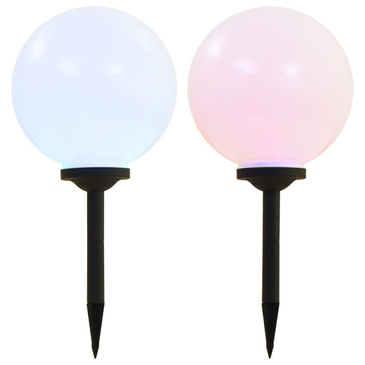 Lămpi solare de exterior cu LED, 2 buc, 30 cm, RGB, sferic - WALTI WALTI