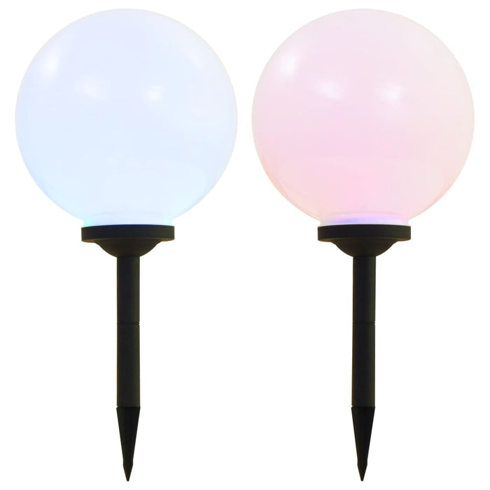 Lămpi solare de exterior cu LED, 2 buc, 30 cm, RGB, sferic - WALTI WALTI