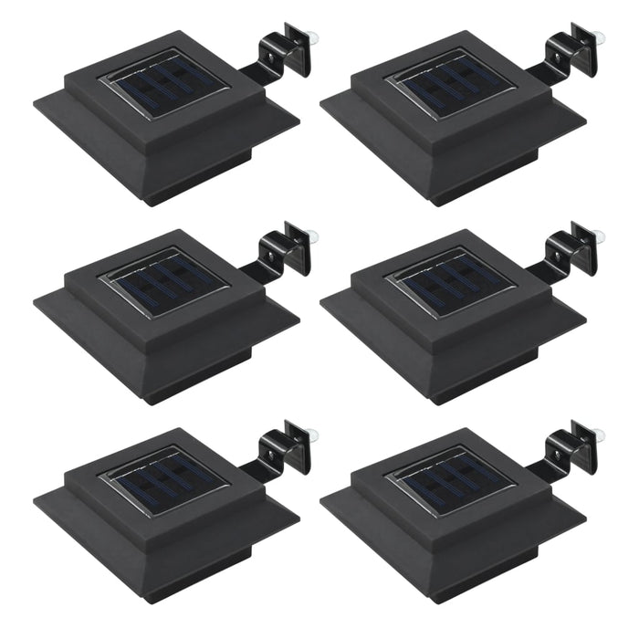 Lămpi solare de exterior cu LED, 6 buc, negru, 12 cm, pătrat - WALTI WALTI