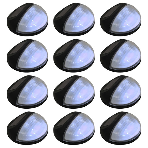 Lămpi solare de exterior cu LED-uri, 12 buc., negru, rotund - WALTI WALTI