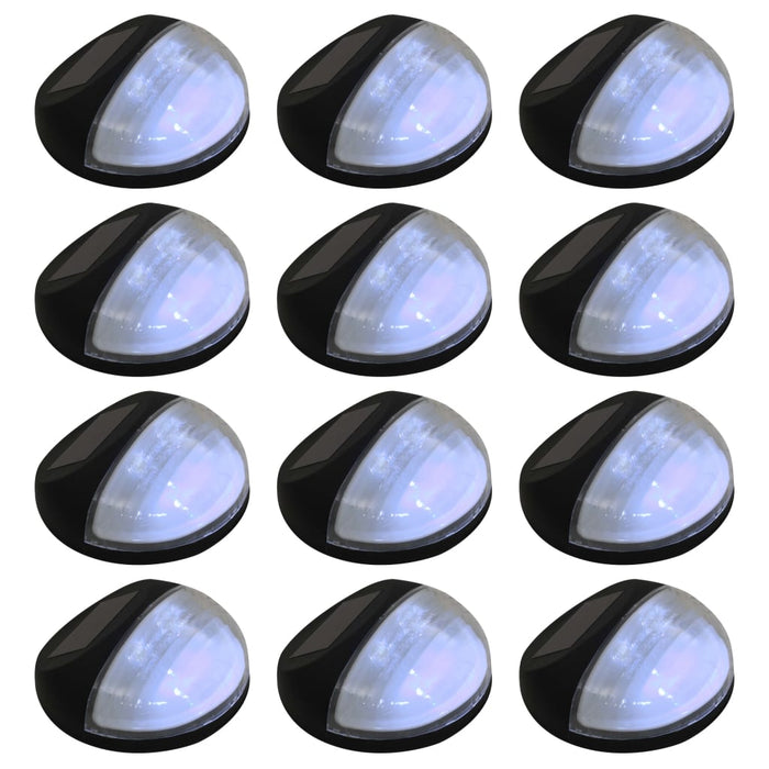 Lămpi solare de exterior cu LED-uri, 12 buc., negru, rotund - WALTI WALTI