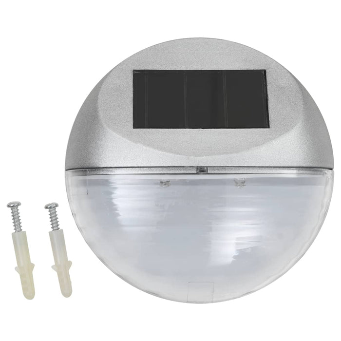Lămpi solare de exterior cu LED-uri, 12 buc., argintiu, rotund - WALTI WALTI