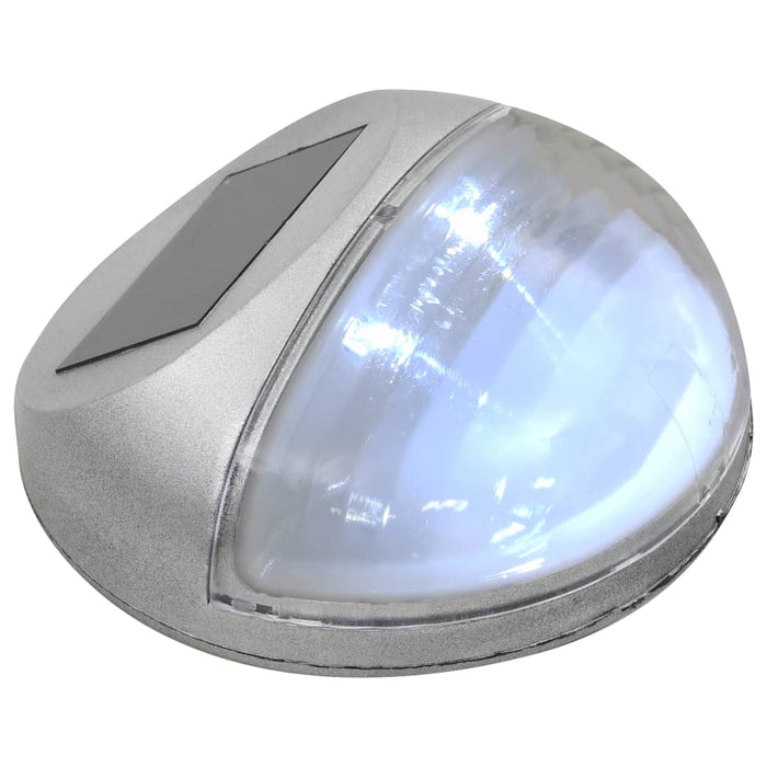 Lămpi solare de exterior cu LED-uri, 12 buc., argintiu, rotund - WALTI WALTI