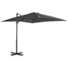 Umbrelă suspendată cu stâlp din aluminiu, antracit, 250x250 cm - WALTI WALTI