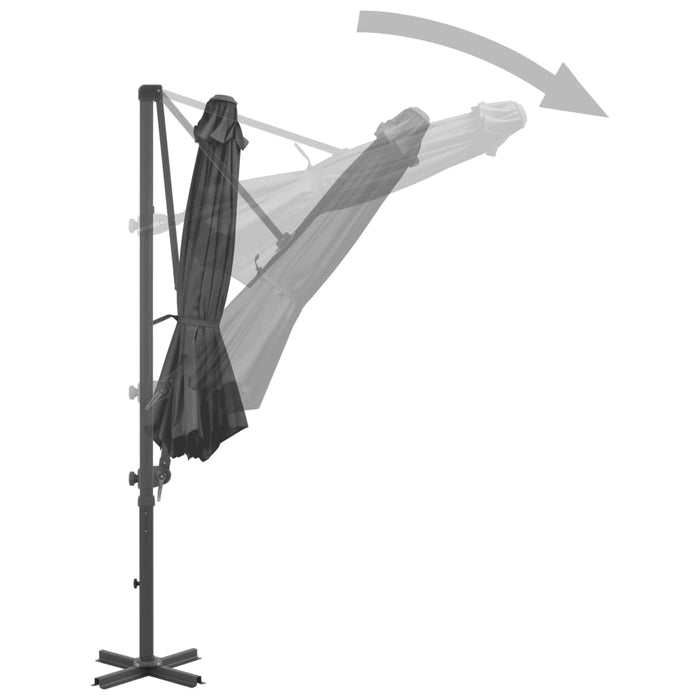 Umbrelă în consolă cu stâlp din aluminiu, antracit, 300 cm - WALTI WALTI