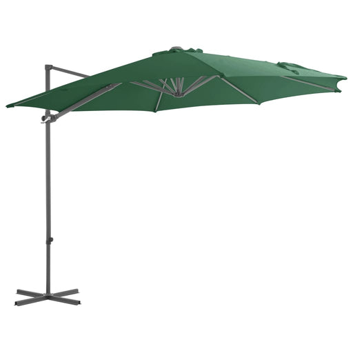 Umbrelă suspendată cu stâlp din oțel, verde, 300 cm - WALTI WALTI