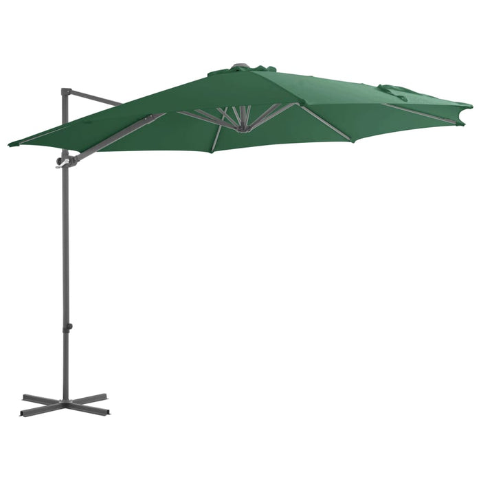 Umbrelă suspendată cu stâlp din oțel, verde, 300 cm - WALTI WALTI