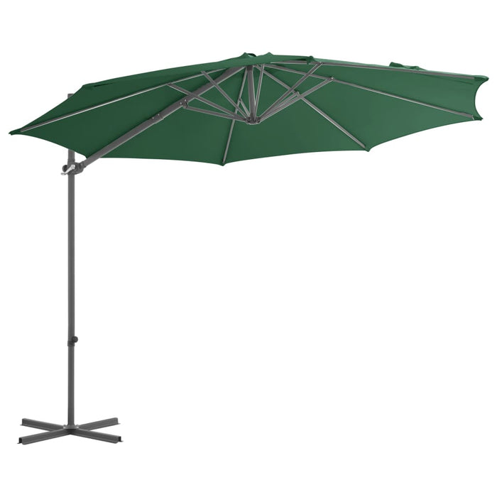 Umbrelă suspendată cu stâlp din oțel, verde, 300 cm - WALTI WALTI