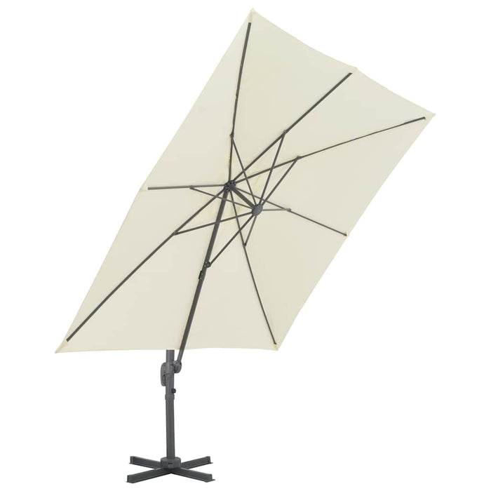 Umbrelă de grădină cu consolă și stâlp din aluminiu, 300x300 cm, culoare nisip WALTI