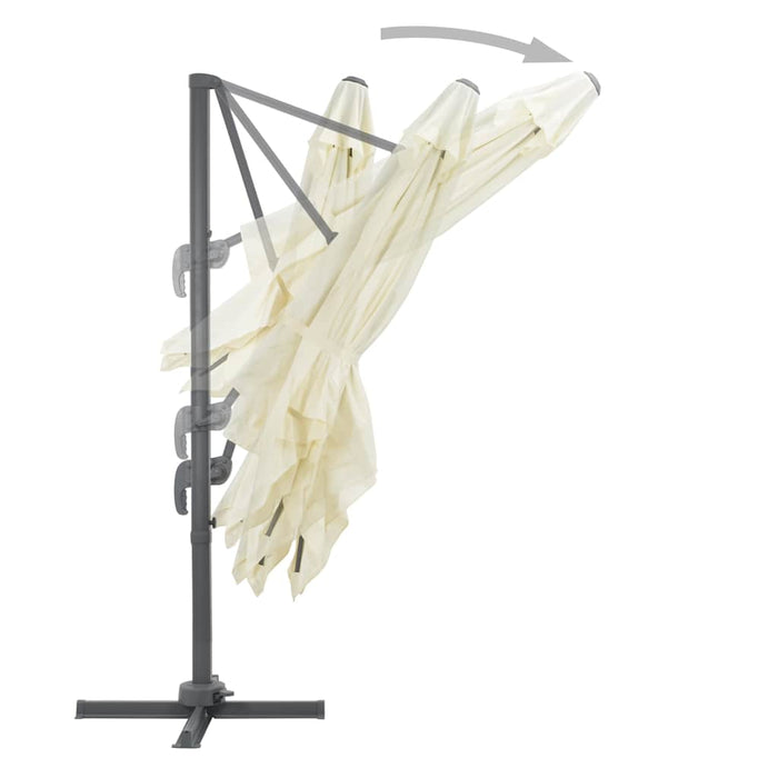 Umbrelă de grădină cu consolă și stâlp din aluminiu, 300x300 cm, culoare nisip WALTI