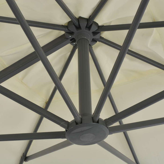 Umbrelă de grădină cu consolă și stâlp din aluminiu, 300x300 cm, culoare nisip WALTI