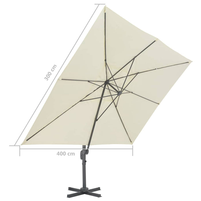 Umbrelă de grădină în consolă cu stâlp din aluminiu 400x300 cm, culoare nisip - WALTI WALTI