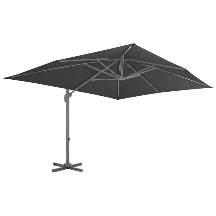 Umbrelă de grădină cu consolă și stâlp din aluminiu, antracit, 400x300 cm WALTI