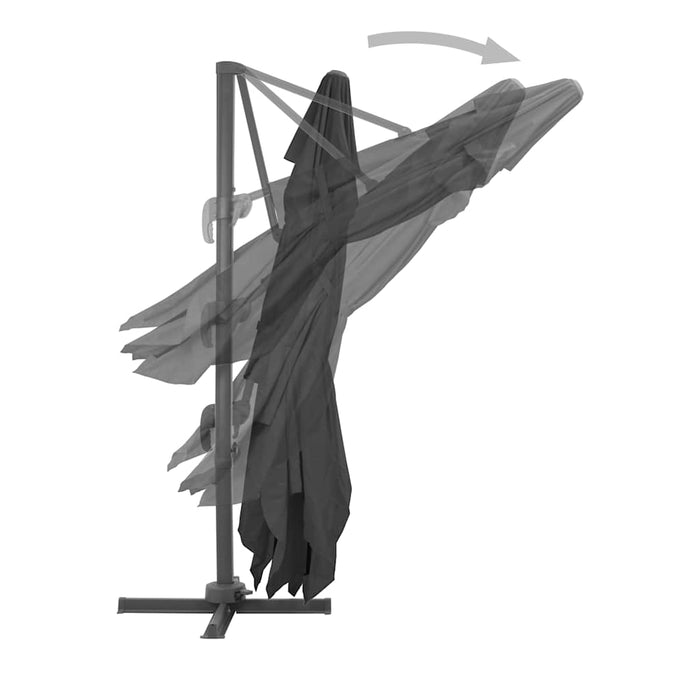Umbrelă de grădină cu consolă și stâlp din aluminiu, antracit, 400x300 cm WALTI