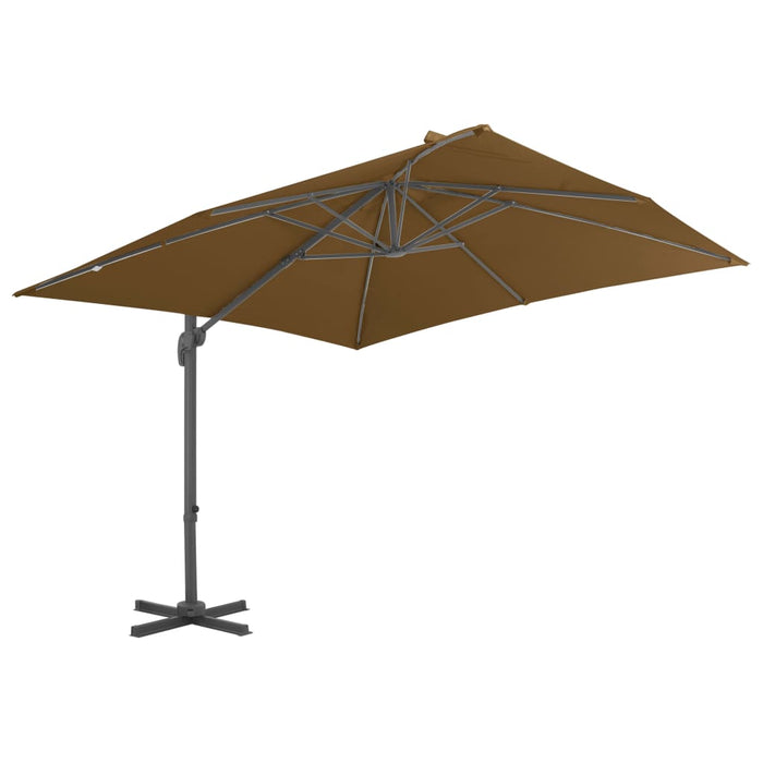 Umbrelă suspendată cu stâlp din aluminiu gri taupe 300x300 cm - WALTI WALTI