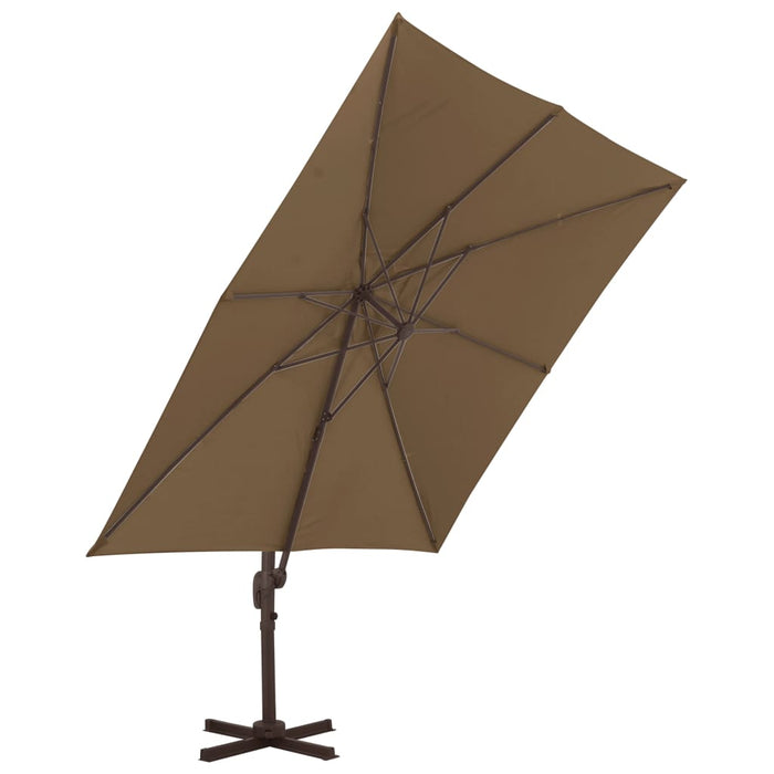 Umbrelă suspendată cu stâlp din aluminiu gri taupe 300x300 cm - WALTI WALTI