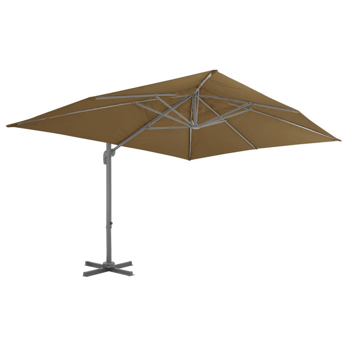 Umbrelă suspendată cu stâlp din aluminiu, taupe, 400x300 cm - WALTI WALTI