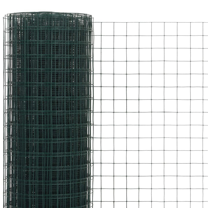 Plasă de sârmă găini, verde, 10 x 0,5 m, oțel cu înveliș PVC - WALTI WALTI