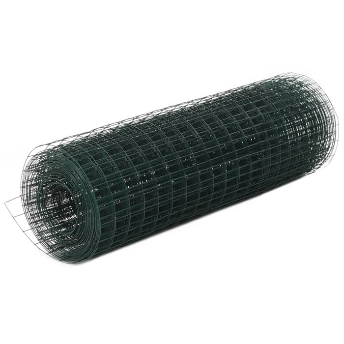 Plasă de sârmă găini, verde, 10 x 0,5 m, oțel cu înveliș PVC - WALTI WALTI