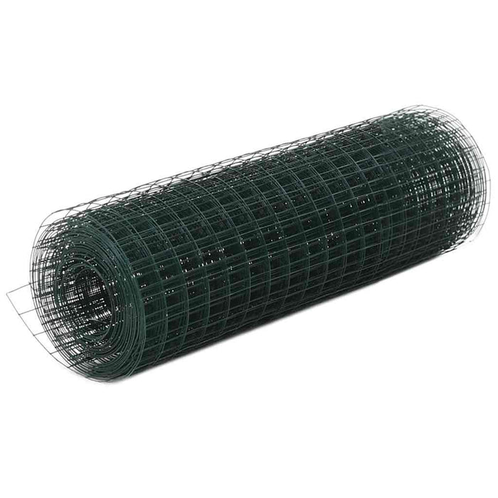 Plasă de sârmă găini, verde, 10 x 0,5 m, oțel cu înveliș PVC - WALTI WALTI