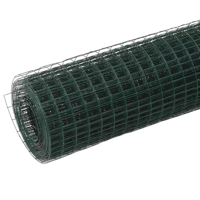 Plasă de sârmă găini, verde, 10 x 0,5 m, oțel cu înveliș PVC - WALTI WALTI
