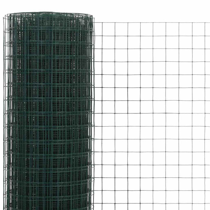 Plasă de sârmă găini, verde, 10 x 0,5 m, oțel cu înveliș PVC - WALTI WALTI