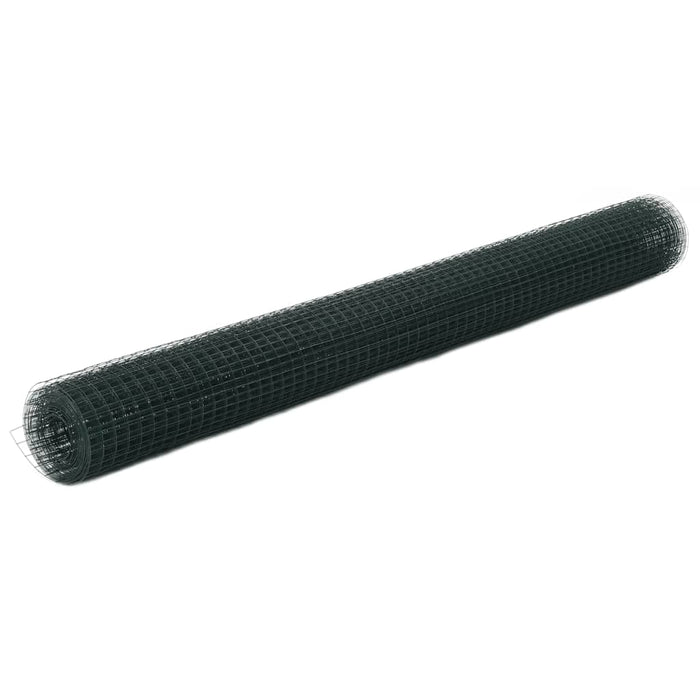 Plasă de sârmă găini, verde, 10 x 1,5 m, oțel cu înveliș PVC - WALTI WALTI