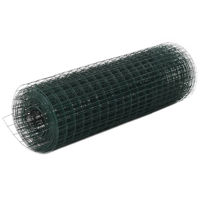 Plasă de sârmă găini, verde, 25 x 0,5 m, oțel cu înveliș PVC - WALTI WALTI