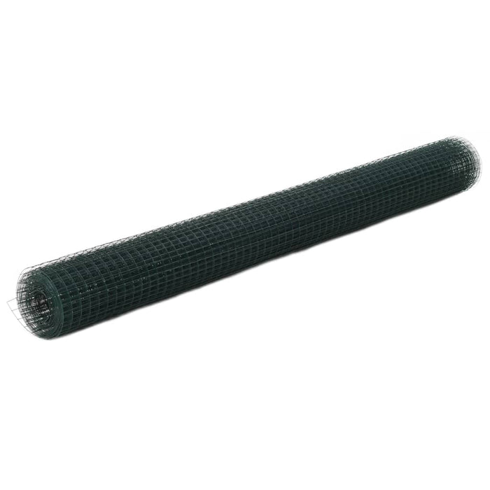 Plasă de sârmă găini, verde, 25 x 1,5 m, oțel cu înveliș PVC - WALTI WALTI