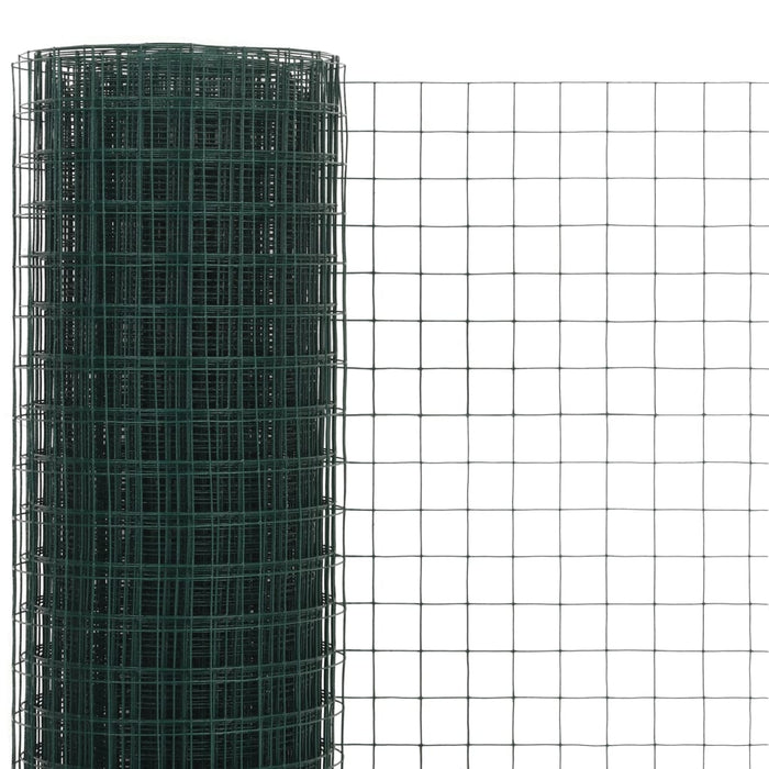 Plasă de sârmă găini, verde, 25 x 1,5 m, oțel cu înveliș PVC - WALTI WALTI