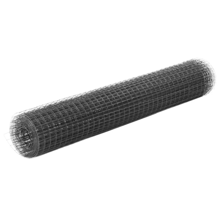 Plasă de sârmă găini, gri, 25 x 1 m, oțel cu înveliș PVC WALTI
