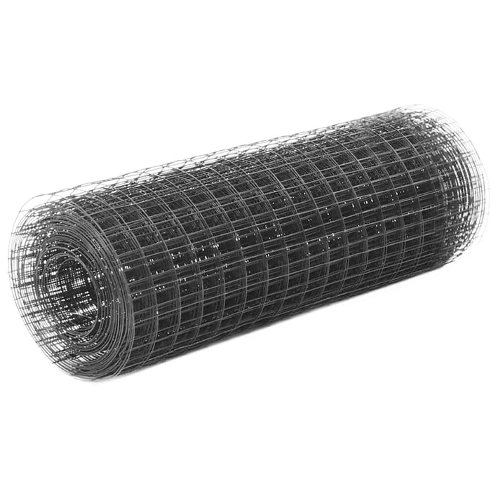 Plasă de sârmă găini, gri, 10 x 0,5 m, oțel cu înveliș PVC - WALTI WALTI