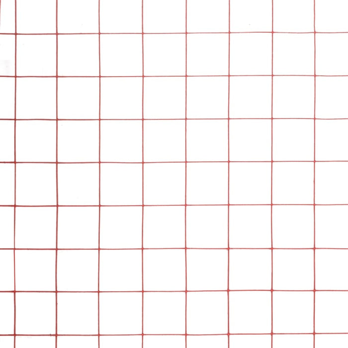 Plasă de sârmă găini, roșu, 25 x 1 m, oțel cu înveliș PVC - WALTI WALTI