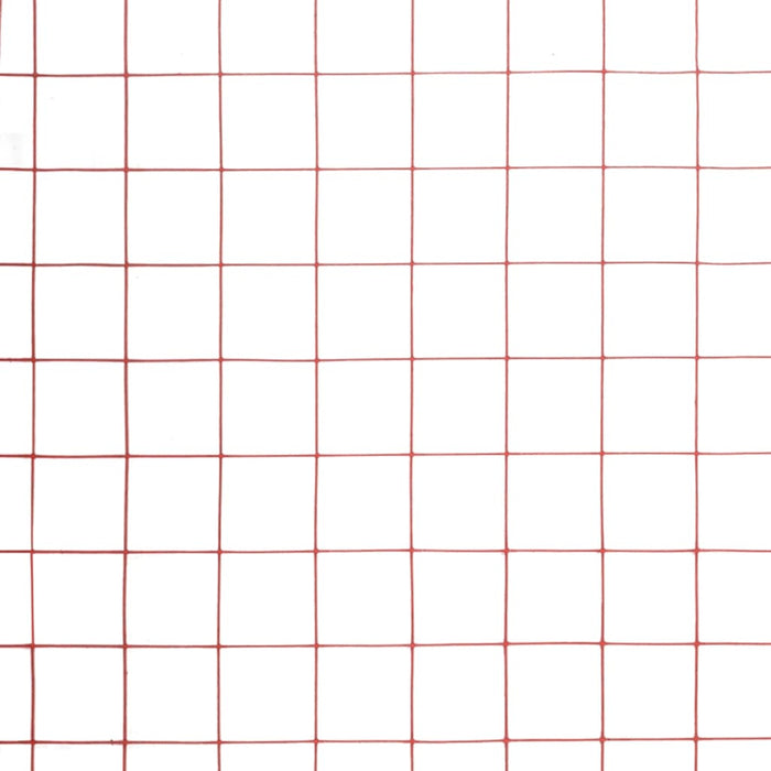 Plasă de sârmă găini, roșu, 25 x 0,5 m, oțel cu înveliș PVC - WALTI WALTI