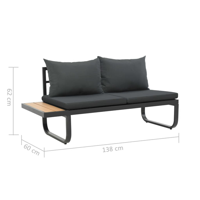 Set canapea de grădină colțar cu perne, 2 piese, aluminiu, WPC - WALTI WALTI