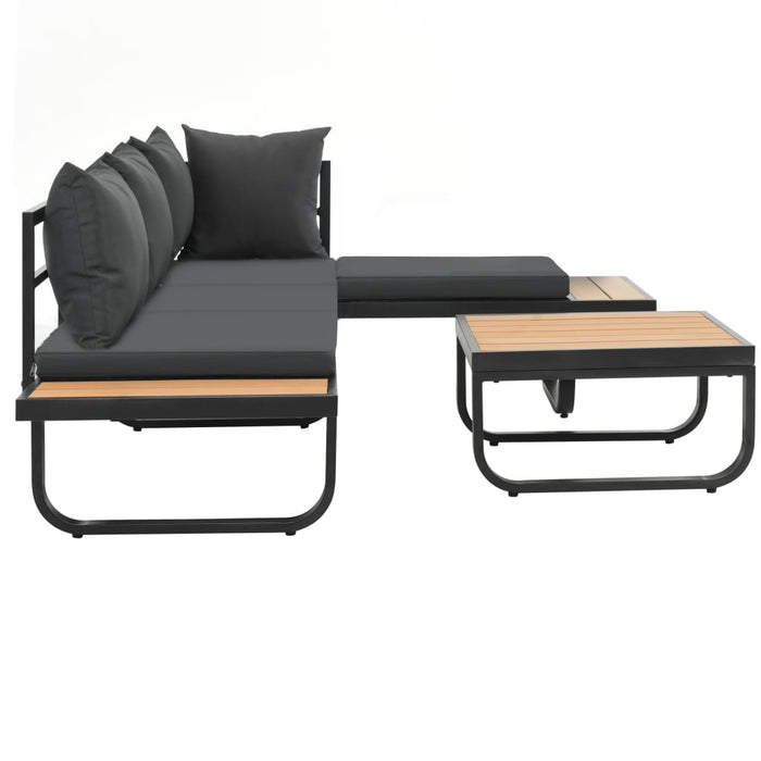 Set canapea de grădină colțar cu perne, 2 piese, aluminiu, WPC - WALTI WALTI