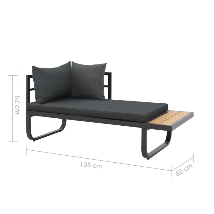 Set canapea de grădină colțar cu perne, 2 piese, aluminiu, WPC - WALTI WALTI