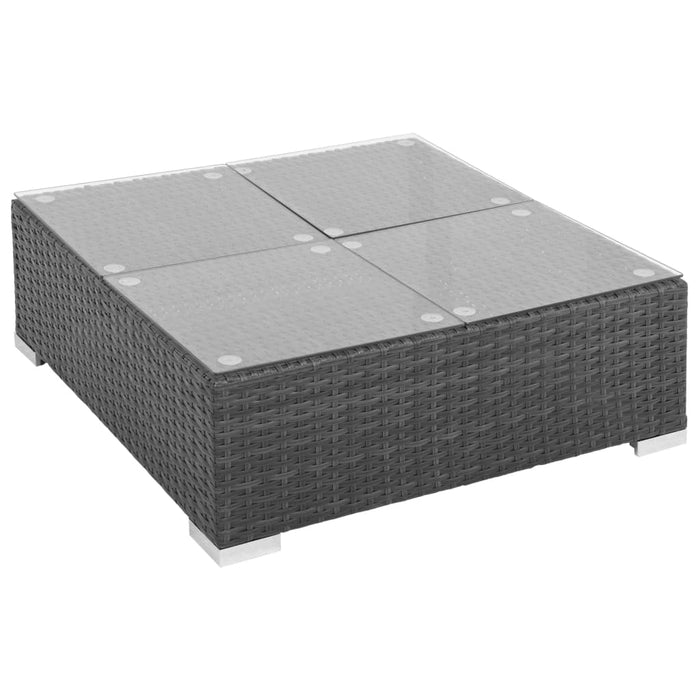 Set mobilier de grădină cu perne, 7 piese, negru, poliratan WALTI