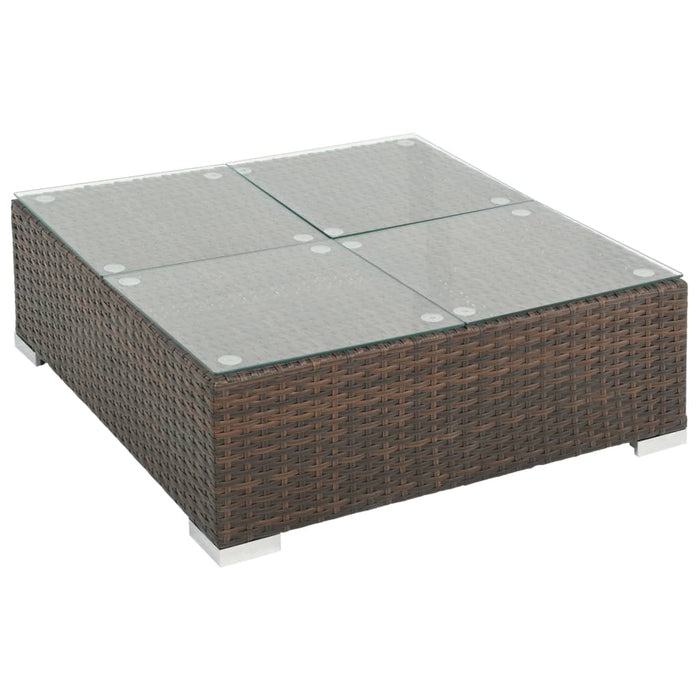Set mobilier de grădină cu perne, 7 piese, maro, poliratan - WALTI WALTI
