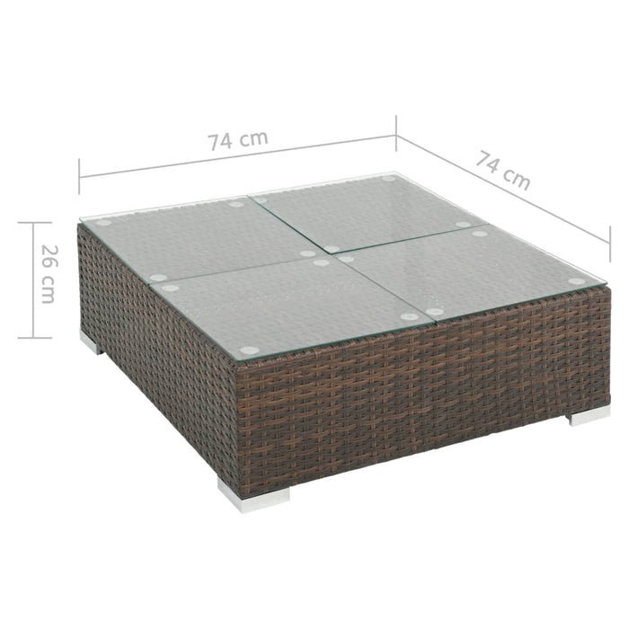 Set mobilier de grădină cu perne, 7 piese, maro, poliratan - WALTI WALTI