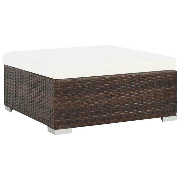 Set mobilier de grădină cu perne, 7 piese, maro, poliratan - WALTI WALTI